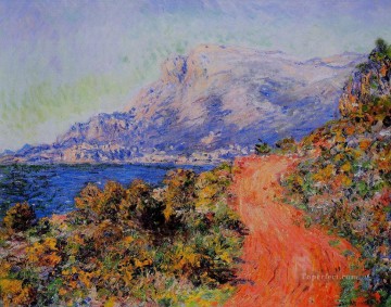  Red Canvas - The Red Road near Menton Claude Monet